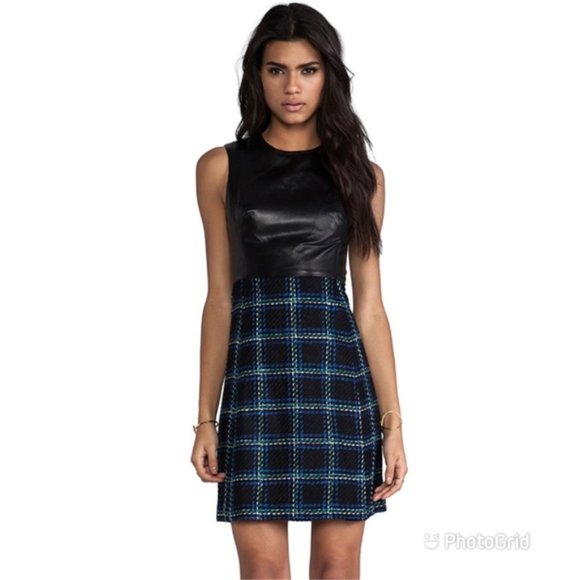 Shoshanna Everett Plaid combo Marlee dress - Picture 2 of 16